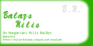 balazs milis business card